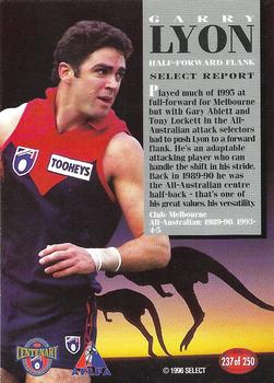 1996 Select AFL #237 Garry Lyon Back